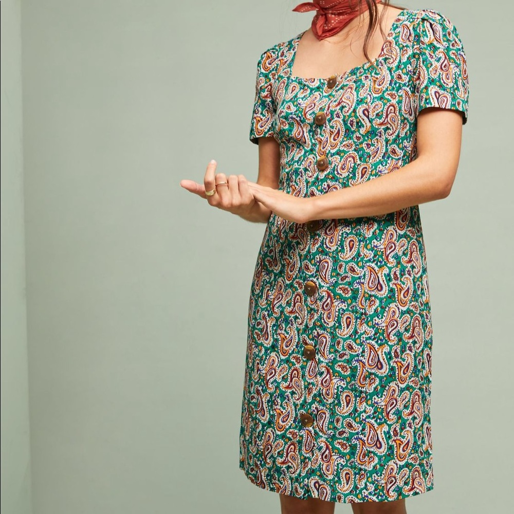 Anthropologie plaid pattern dress size 4
